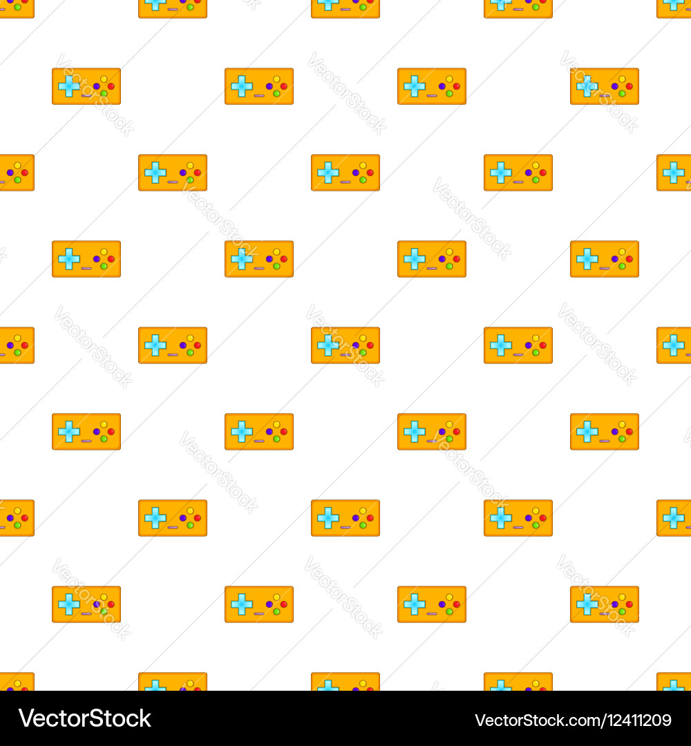 Retro game controller pattern cartoon style vector image