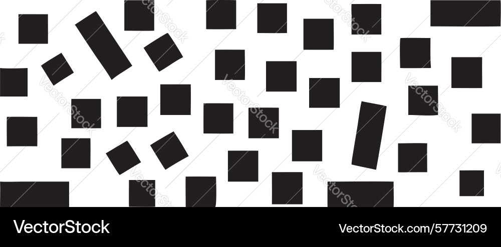 Scattered black square pattern bold abstract Vector Image