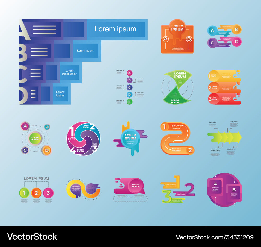 Set infographic elements diagrams graphs vector image