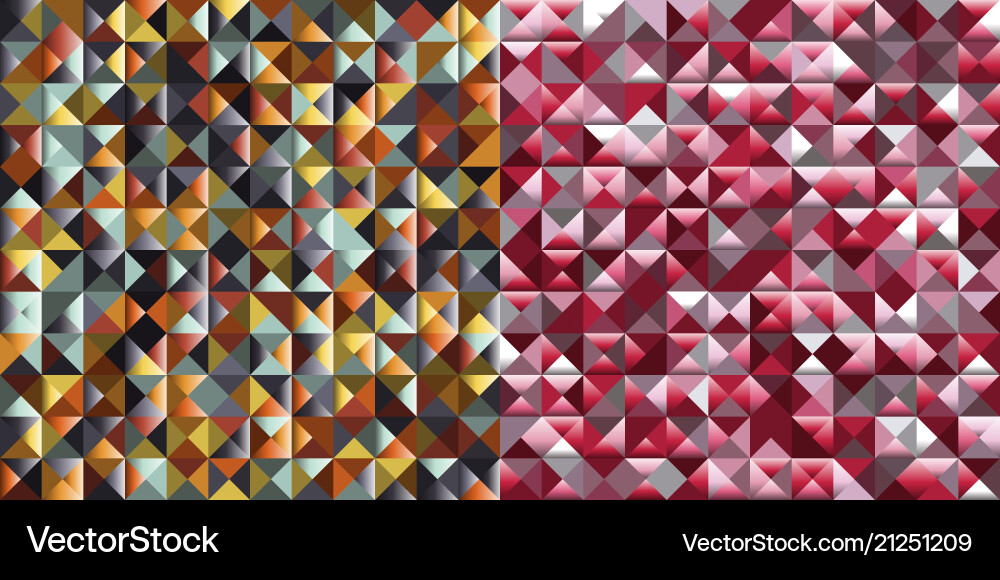 Set of abstract triangle pattern background Vector Image