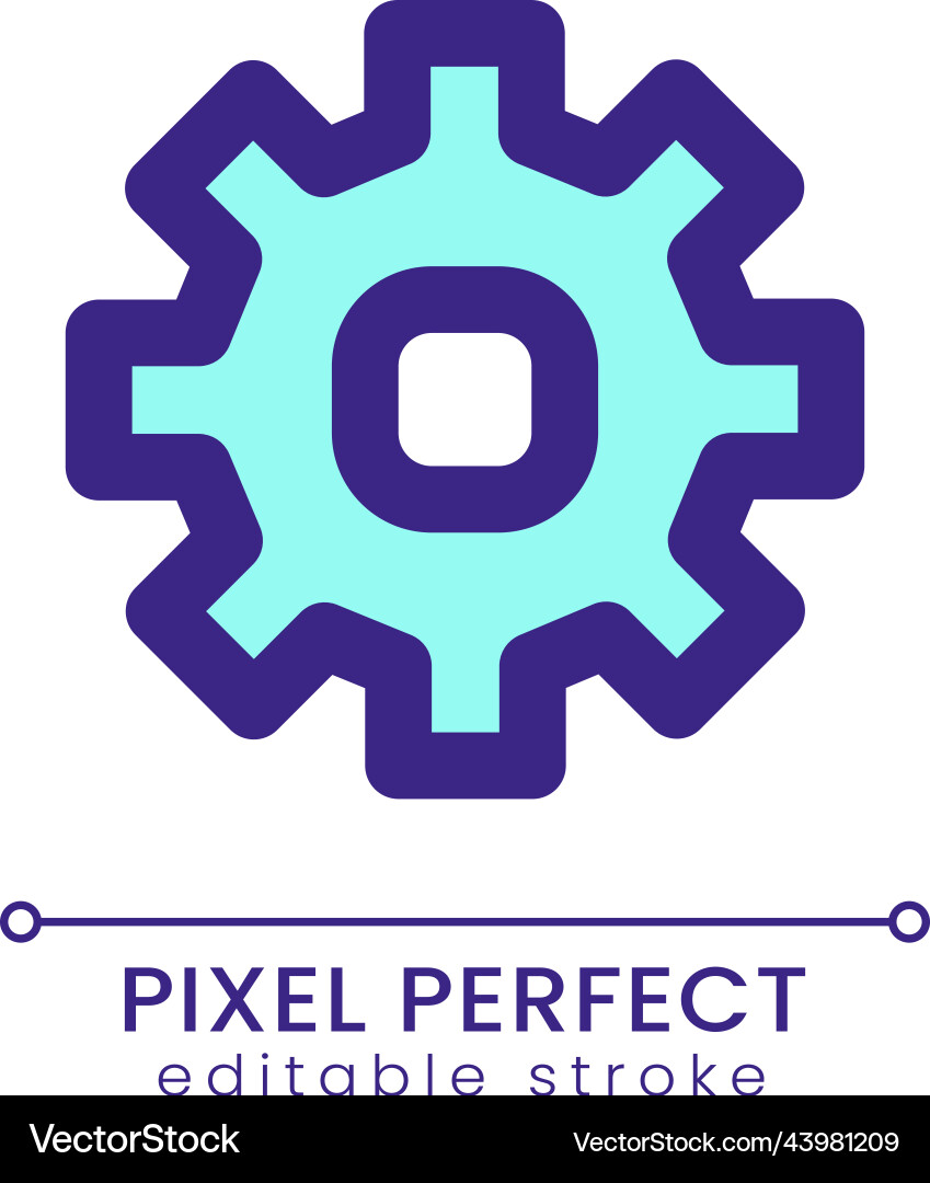 Settings pixel perfect rgb color ui icon Settings pixel perfect rgb color ui icon vector image