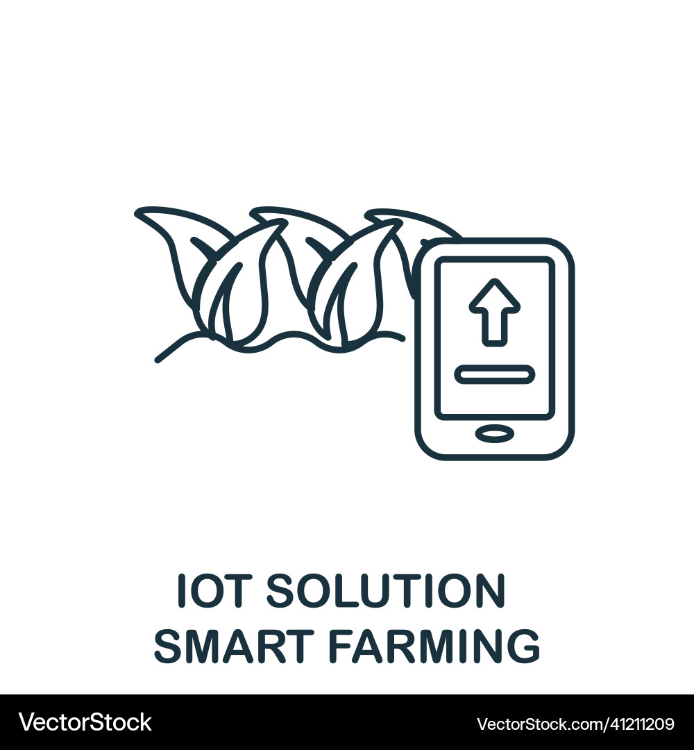 Smart farming icon line element from iot solution vector image
