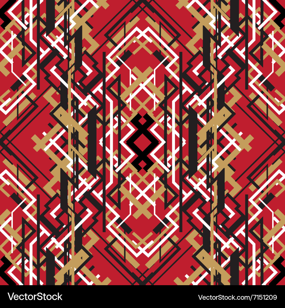 Trendy linear style red design seamless pattern vector image