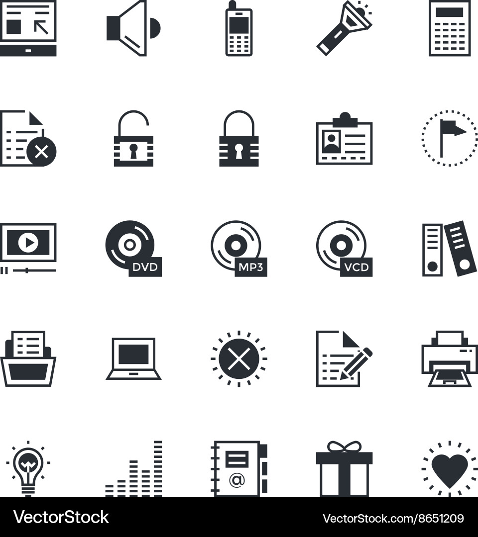Web & Interface Icon Set vector image