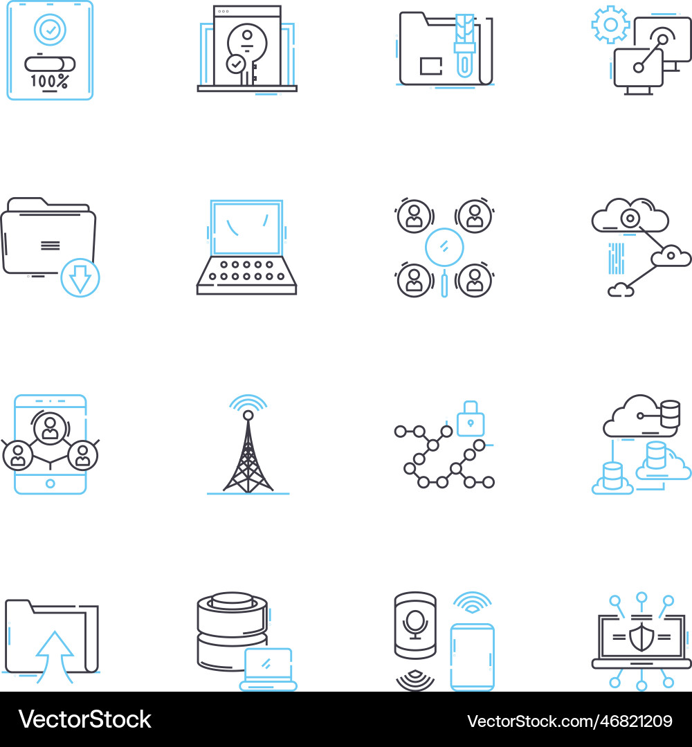Web linear icons set internet online website Web linear icons set internet online website vector image