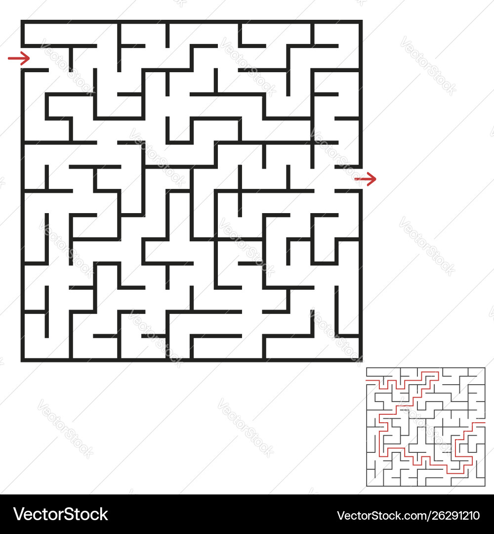 A square labyrinth an interesting and useful game A square labyrinth an interesting and useful game vector image
