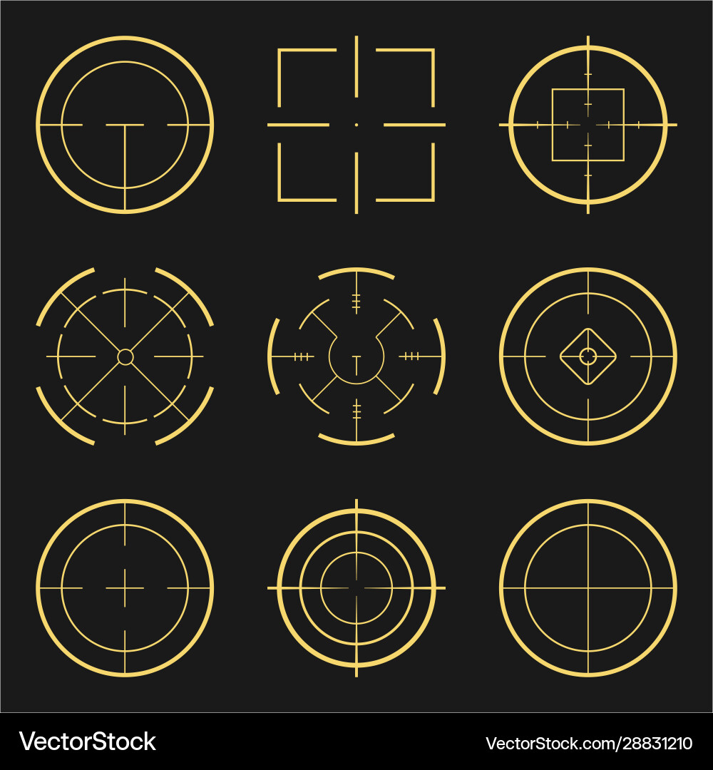 Aim frames collection target set Aim frames collection target set vector image