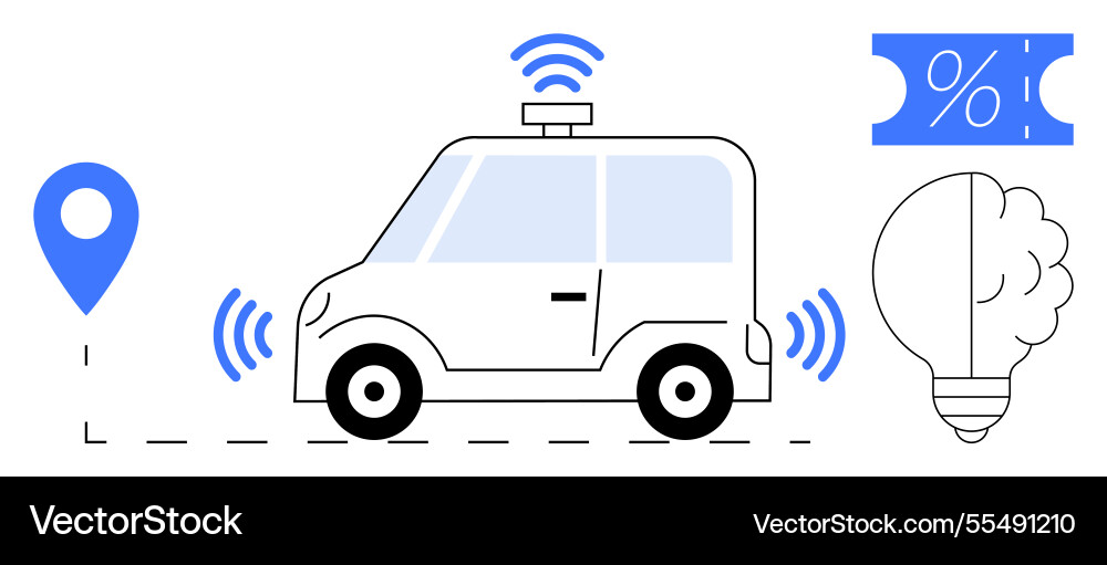 Autonomous vehicle with gps navigation Vector Image