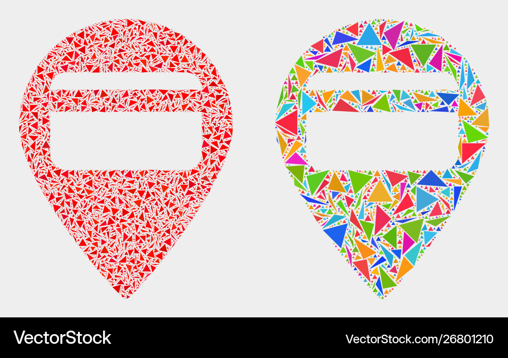 Bank card pointer mosaic icon triangles Bank card pointer mosaic icon triangles Vector Image