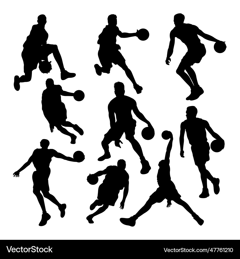 Basketball Silhouettes - Sport Action vector image