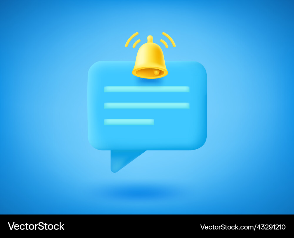 Blue speech bubble icon with notification on Vector Image
