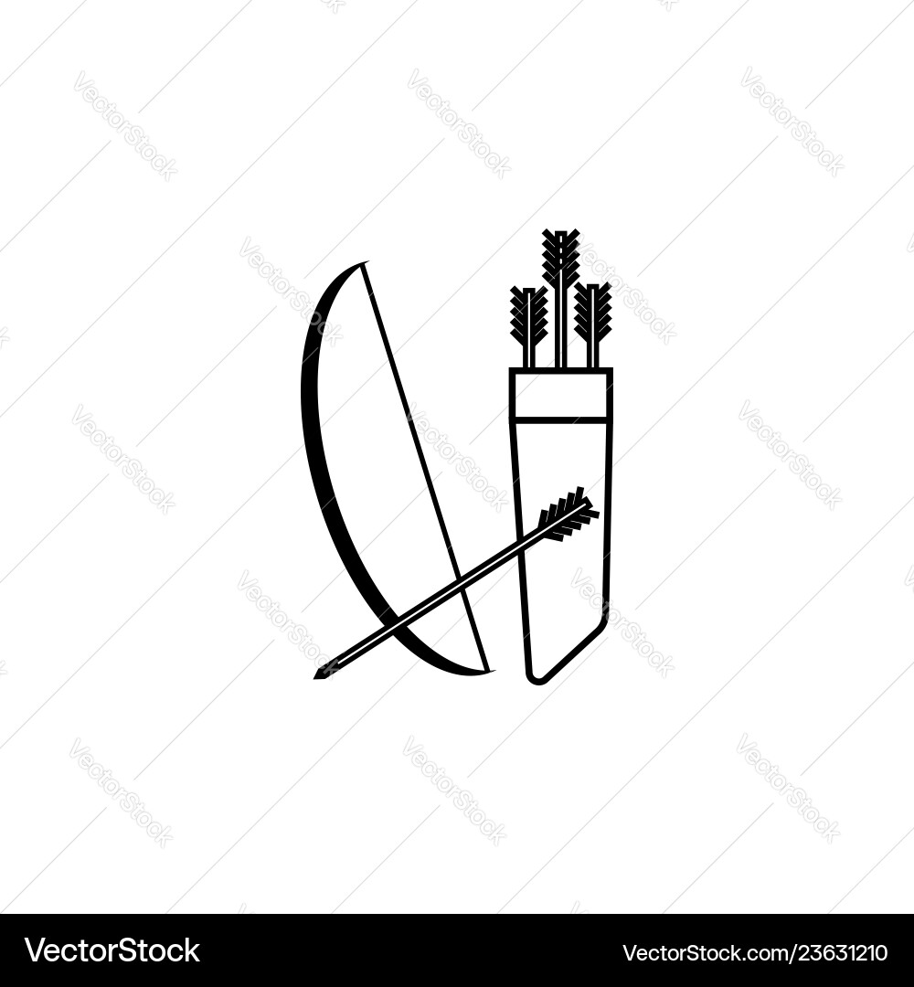 Bow and quiver with arrows Vector Image