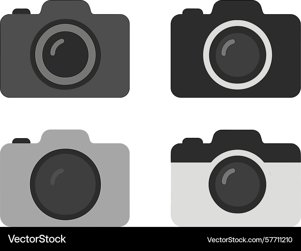 Camera icons displayed as simple graphic Camera icons displayed as simple graphic vector image