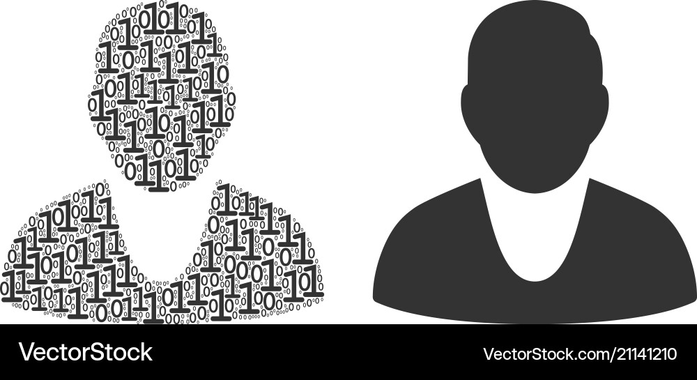 Client composition of binary digits Client composition of binary digits vector image