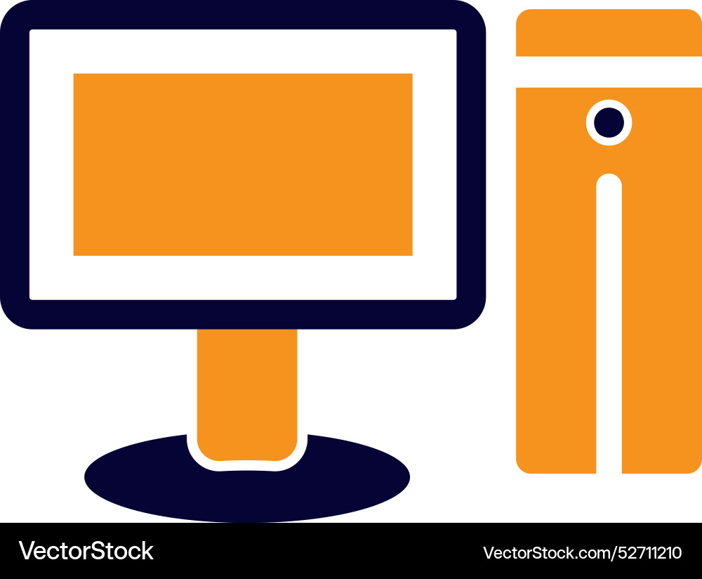 Computer pc desktop cpu monitor Vector Image