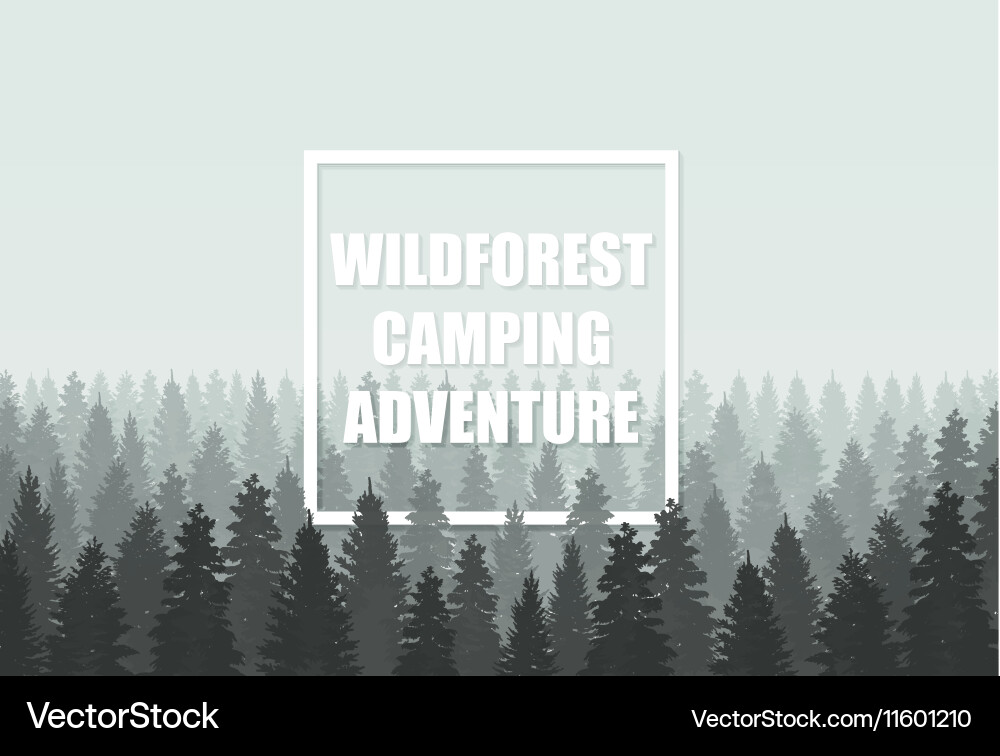 Coniferous Forest Landscape Royalty Free Vector Image