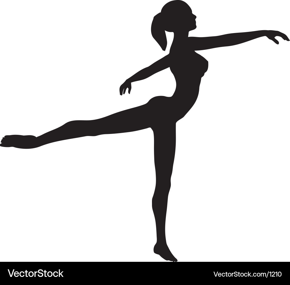 Elegant Ballet Dancer Silhouette Vector Image