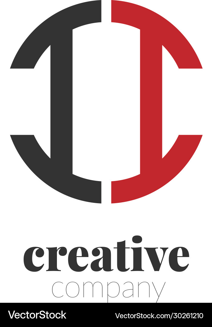 Elegant II Initial Logo - Circle Shape vector image