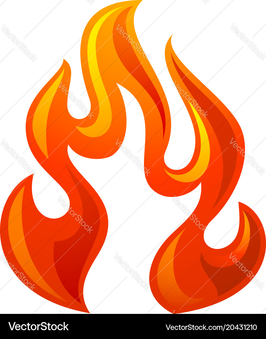 Fire flame 3d red icon Vector Image