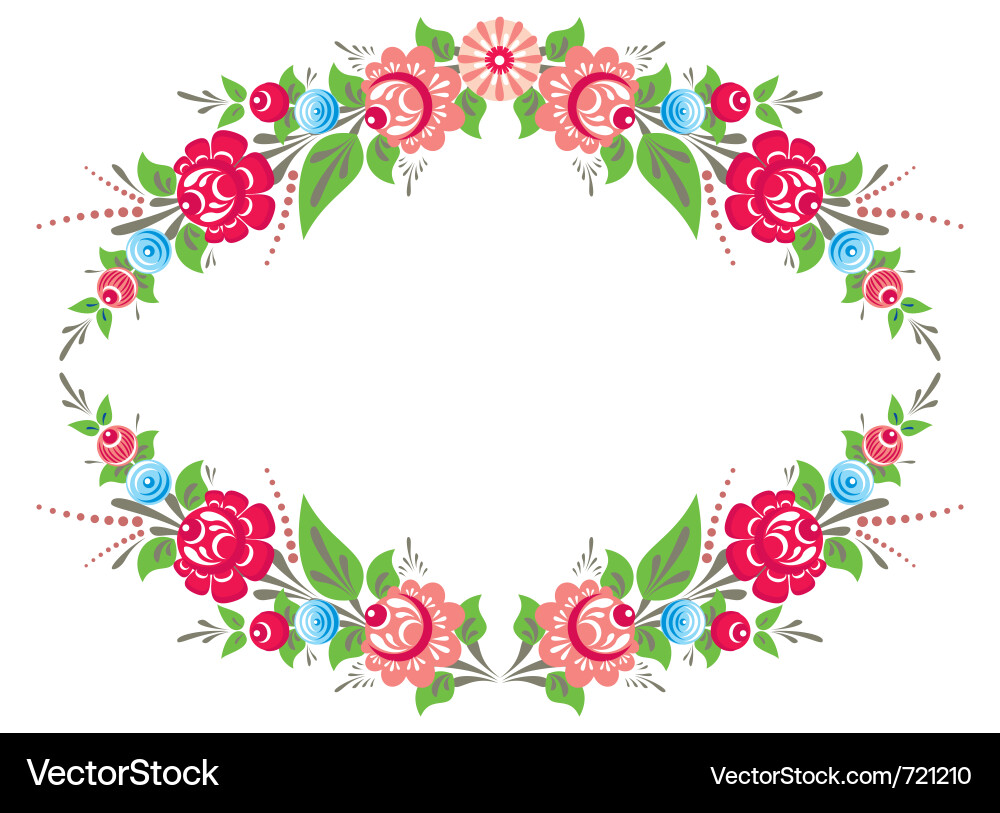 Floral Frame with Delicate Blossoms Vector Image