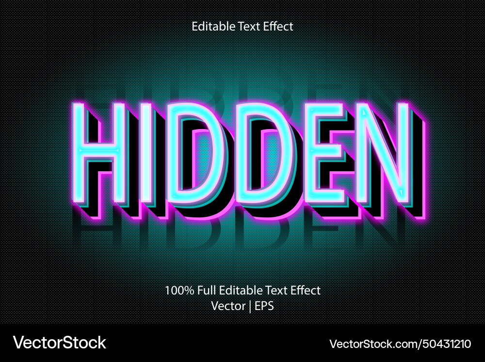 Hidden editable text effect 3 dimension emboss Vector Image