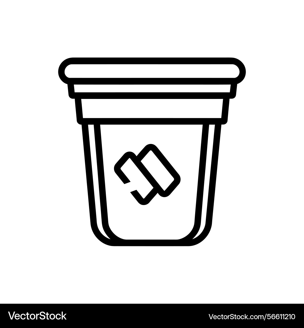 Ice cubes in container icon simple black outline Vector Image
