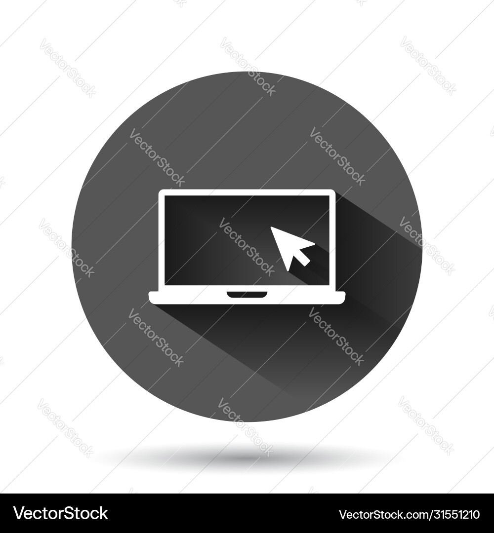 Laptop computer icon in flat style cursor Laptop computer icon in flat style cursor vector image