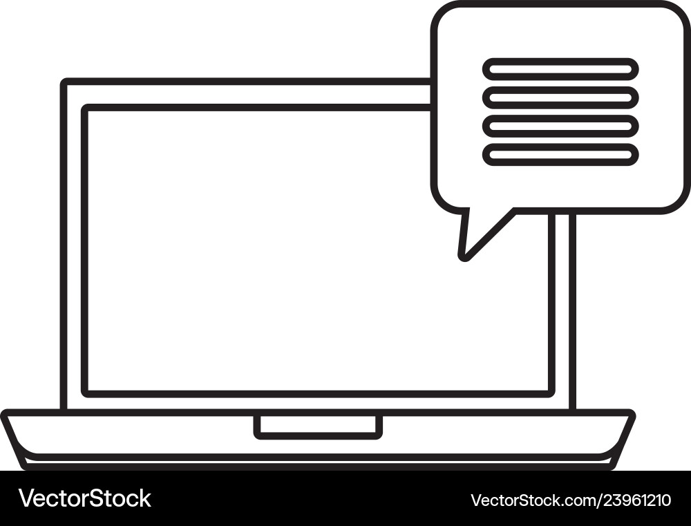 Laptop computer with speech bubble Laptop computer with speech bubble vector image