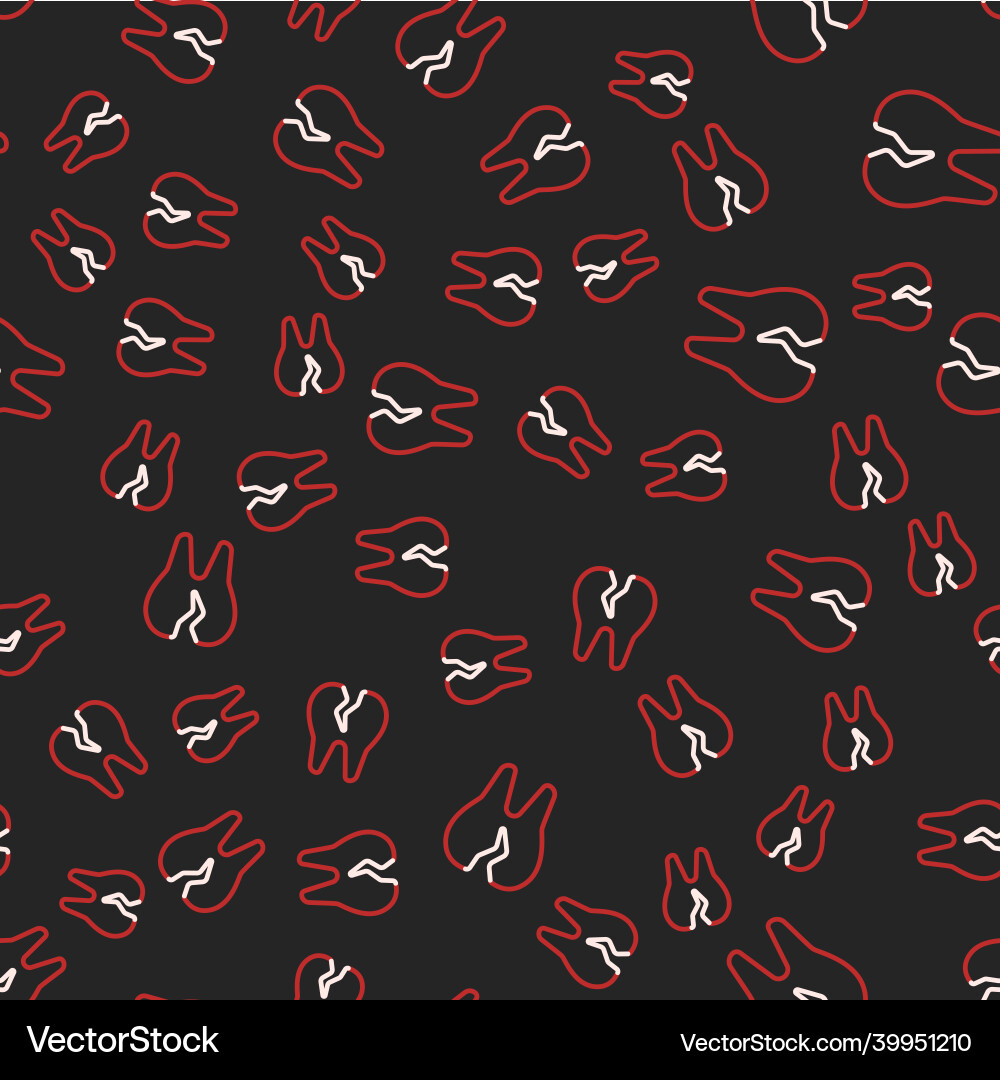 Line broken tooth icon isolated seamless pattern Line broken tooth icon isolated seamless pattern Vector Image
