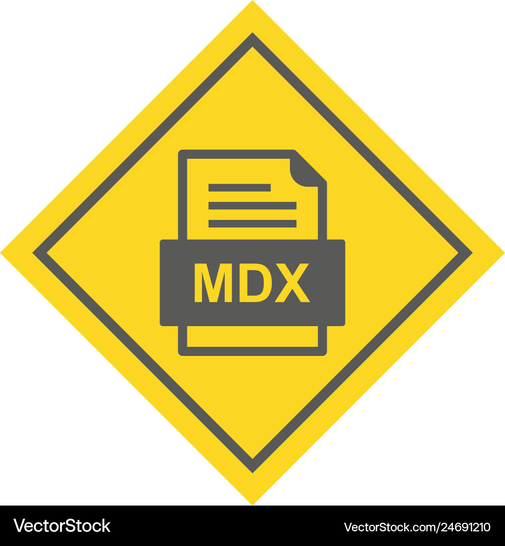 Mdx file document icon vector image