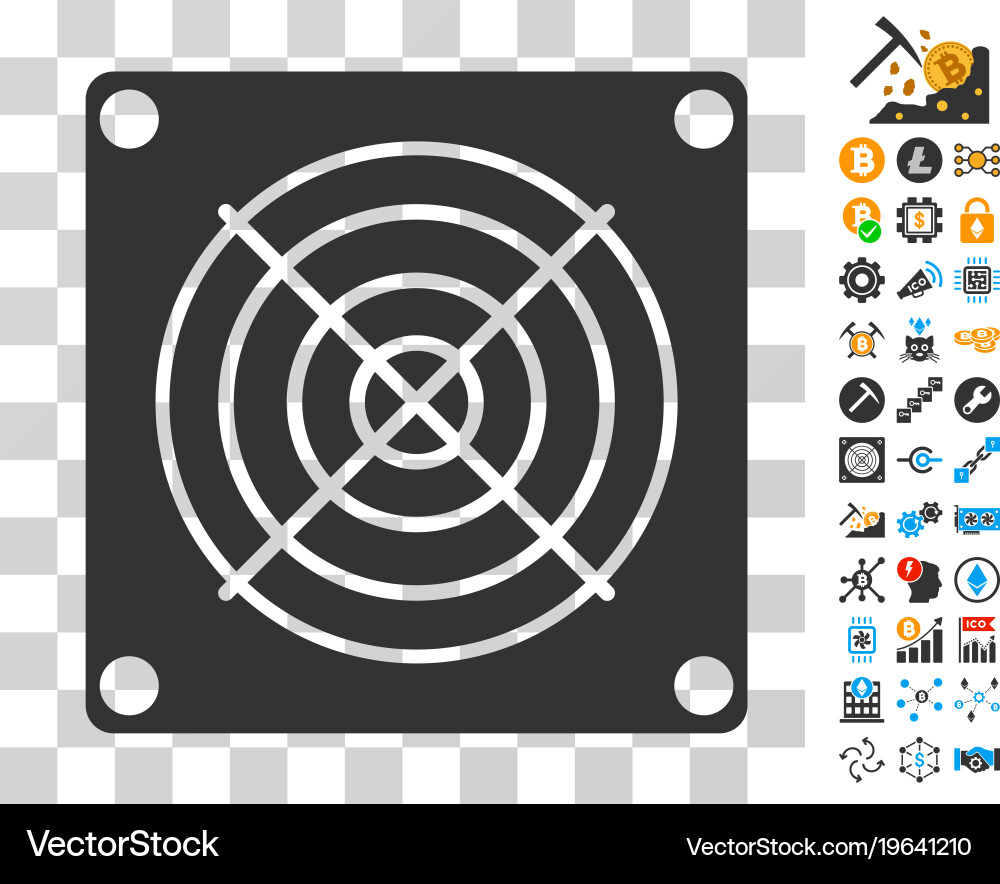 Mining asic device icon with bonus vector image