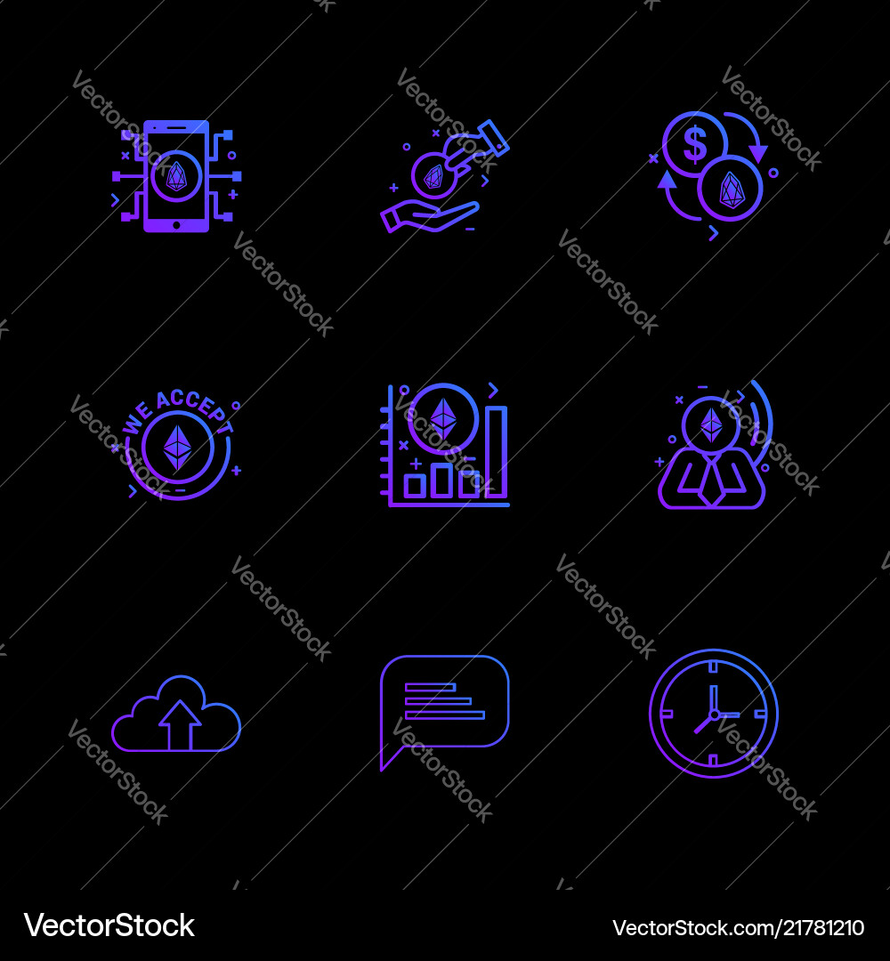 Mobile ic crypto currency upload cloud message Vector Image