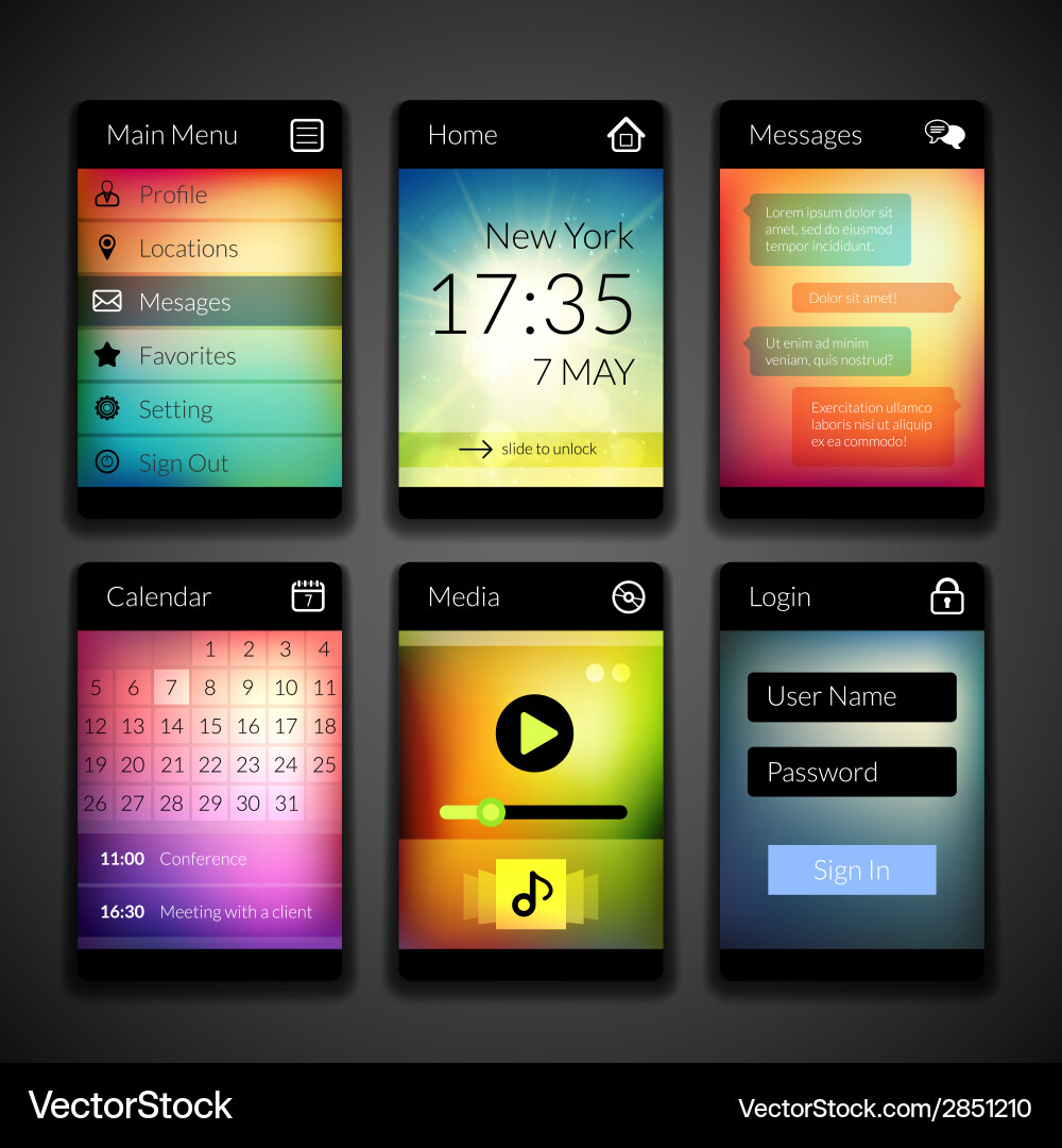 Modern Mobile UI Elements vector image