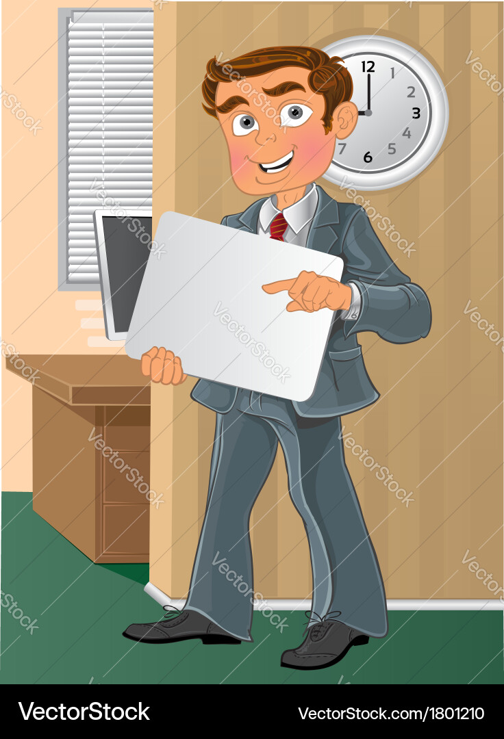 Office worker with text background in Vector Image