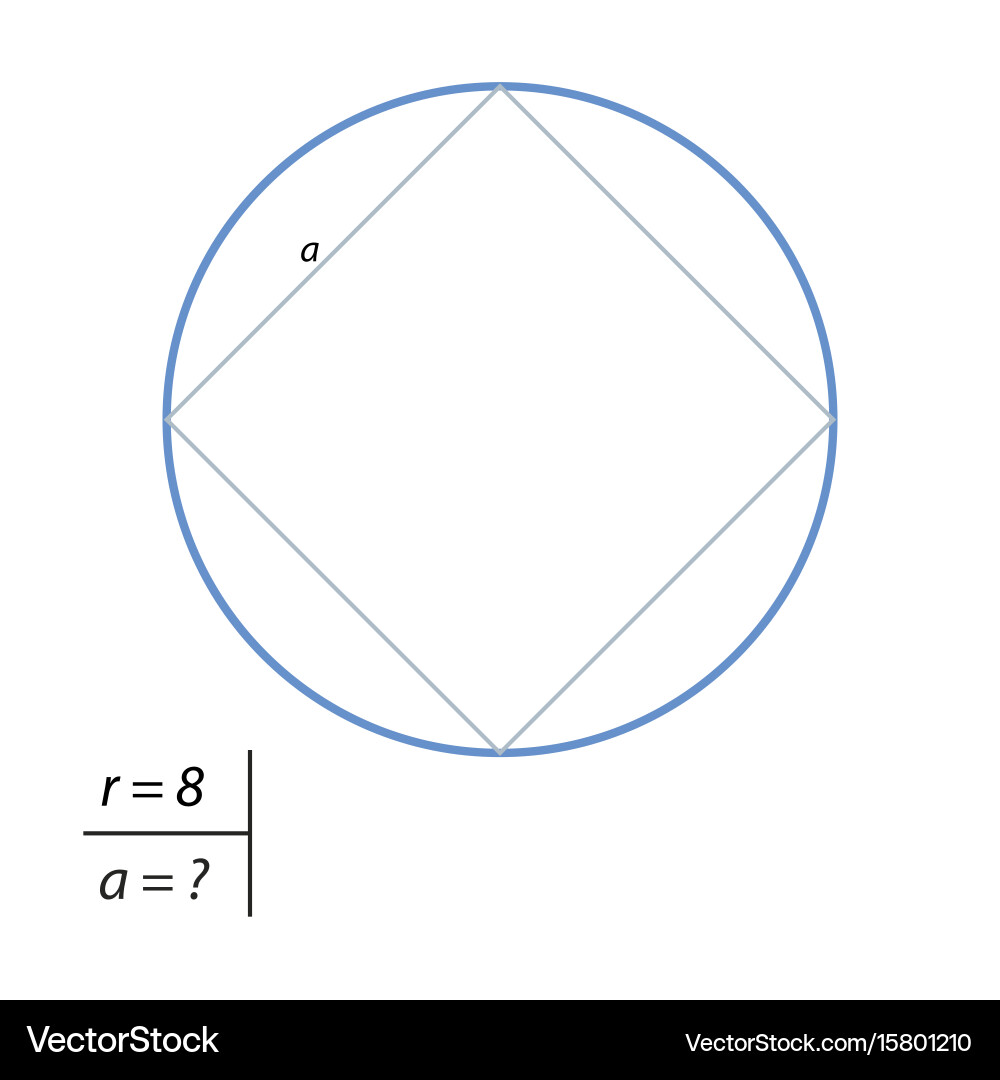 Square Inscribed in a Circle Vector Image