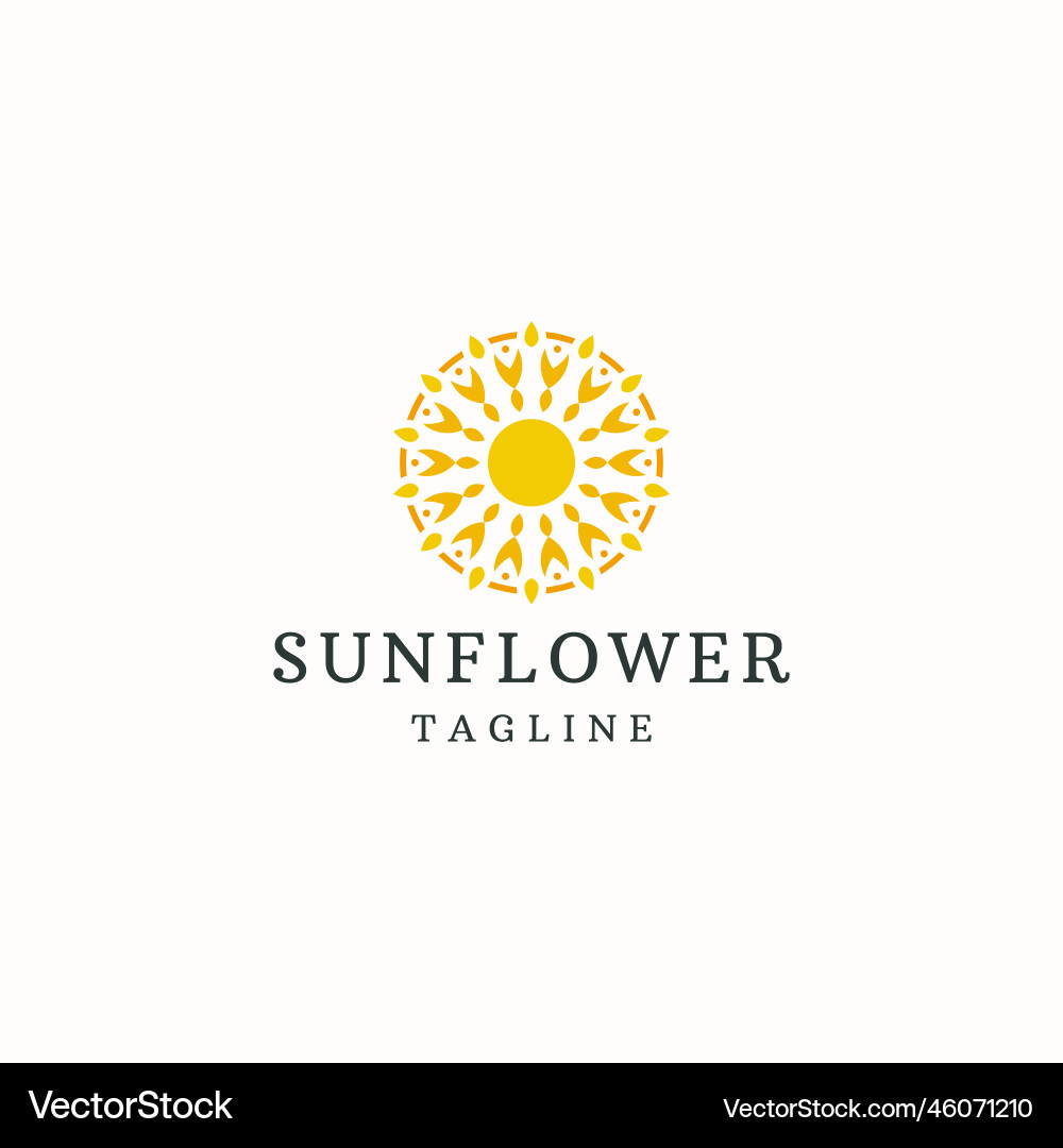 Sunflower logo icon design template flat Sunflower logo icon design template flat vector image