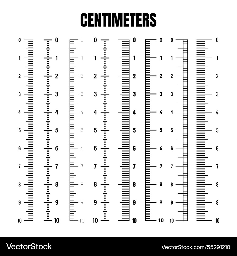 Vertical centimeter scale for measuring length Vertical centimeter scale for measuring length vector image