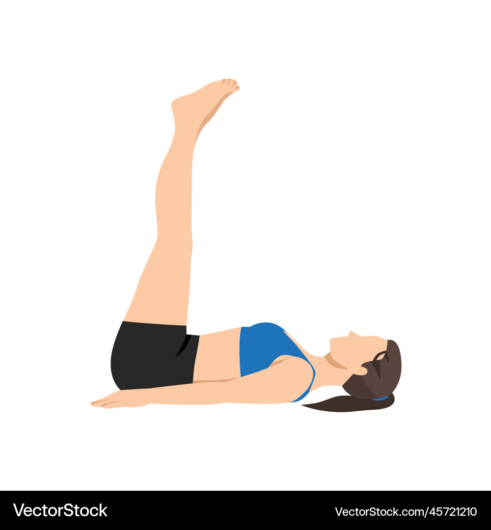 Woman doing yoga in half plough pose Woman doing yoga in half plough pose vector image