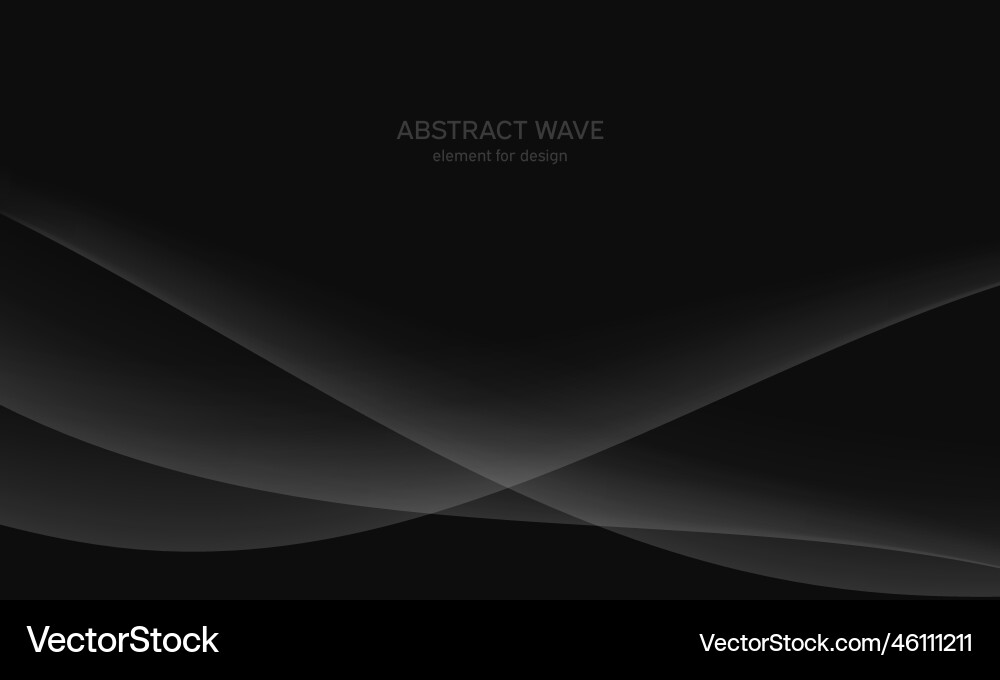 Abstract black background with smooth gray line Abstract black background with smooth gray line vector image