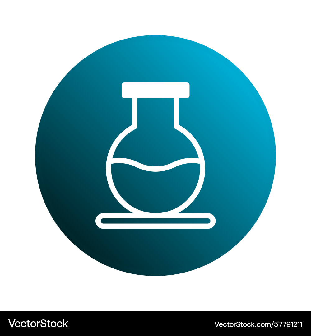 Abstract laboratory flask in a blue circle icon Vector Image