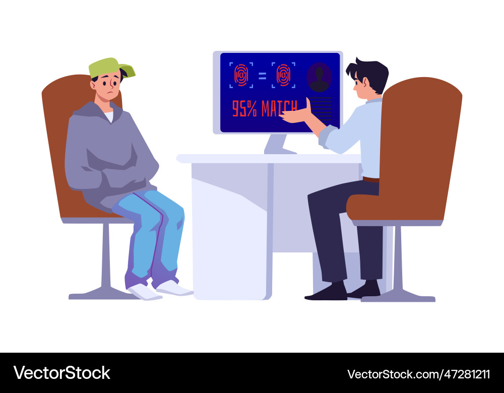 Biometrische Fingerabdruckerkennung für Verbrechen Biometrische Fingerabdruckerkennung für Verbrechen vektorbild