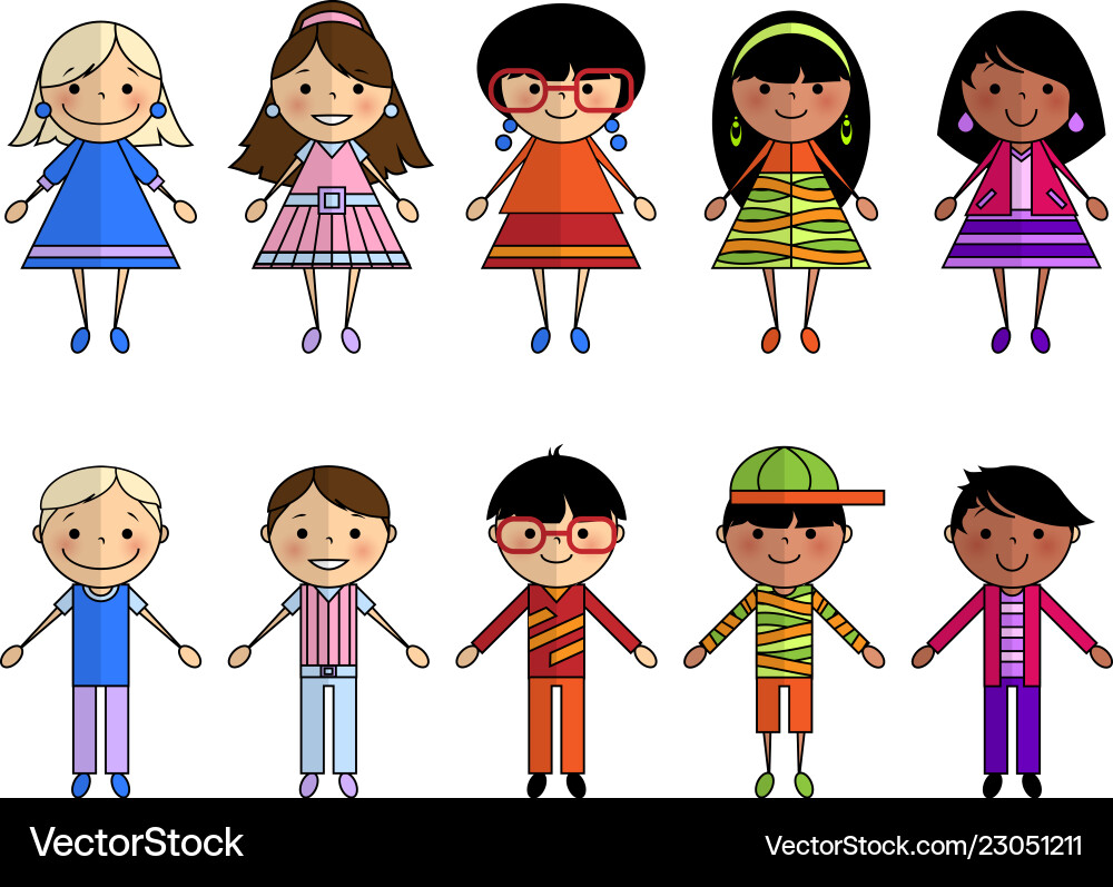 Cartoon people of different nationalities vector image