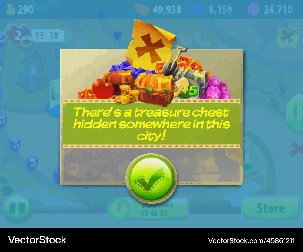Complete set of level button game ui pop-up icon vector image