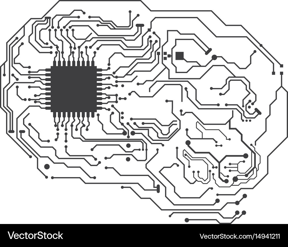 Complex Microchip Circuit vector image
