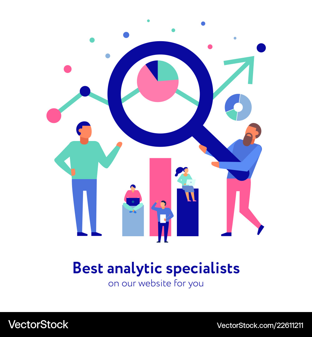 Data Analytics Flat Composition Vector Image