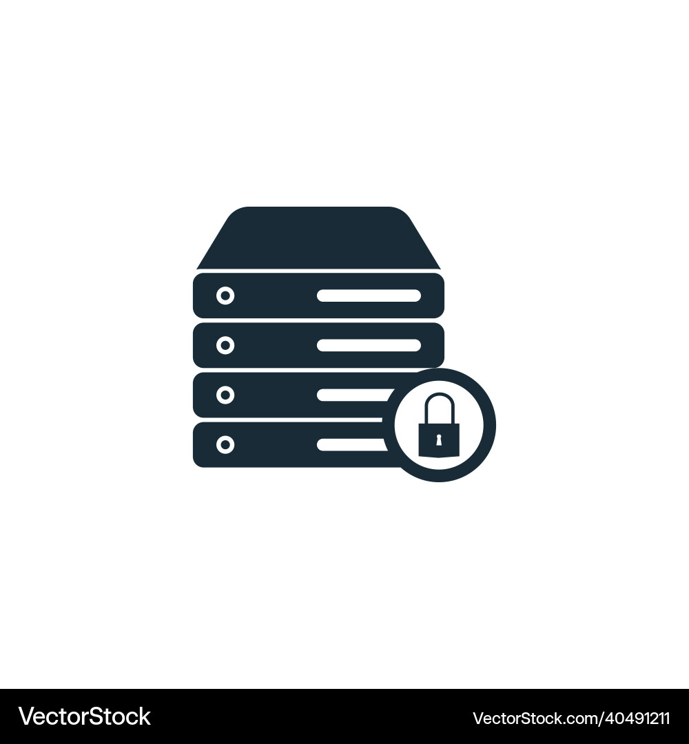 Data storage padlock icon design template elements vector image
