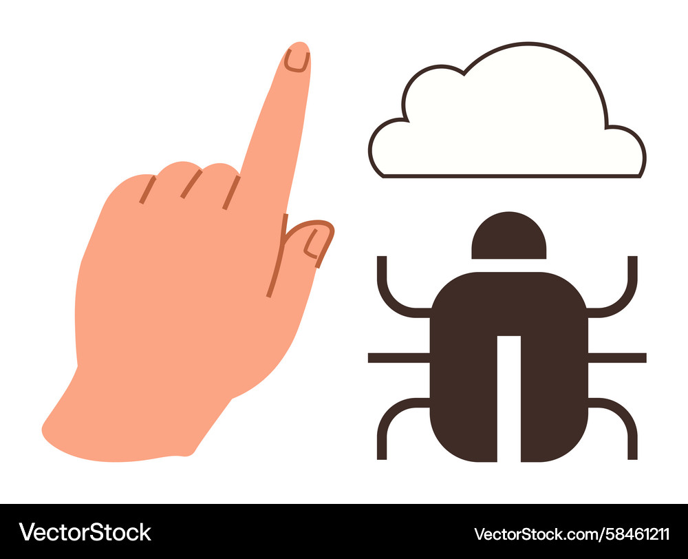 Debugging Cloud Issue Vector Image