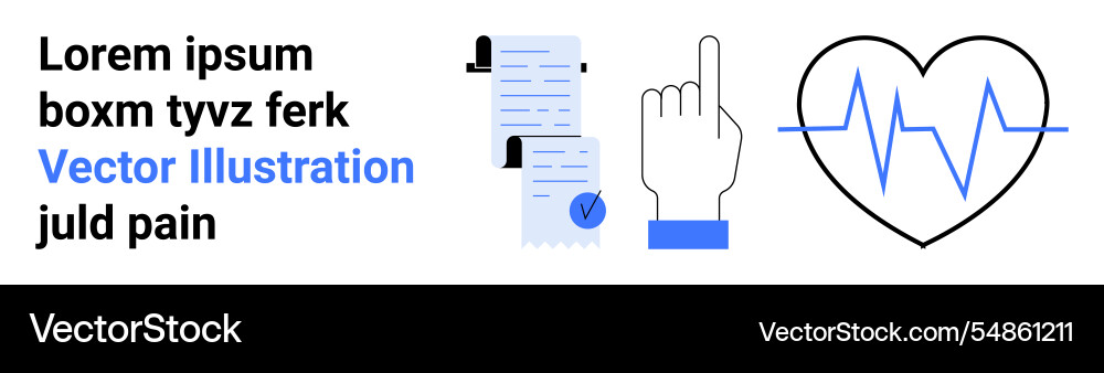 Document checklist gesture pointer and heartbeat Document checklist gesture pointer and heartbeat Vector Image