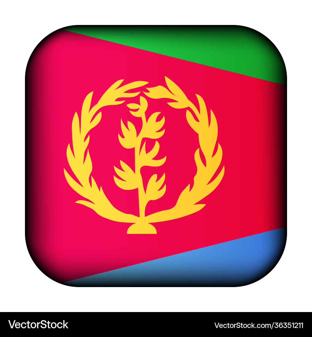 Glass light ball with flag eritrea squared Glass light ball with flag eritrea squared vector image