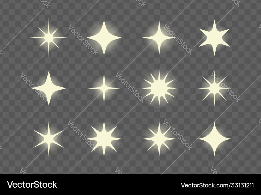 Glitter burst glow design elements transparent Glitter burst glow design elements transparent Vector Image
